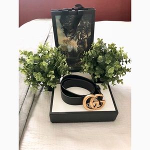 Gucci Leather Belt with Double G Buckle